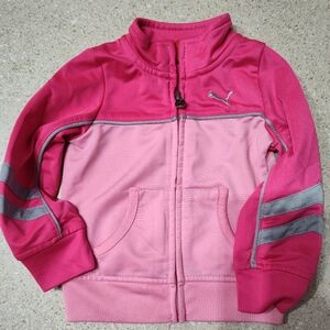 Baby girl bright pink pumas full zip jacket
